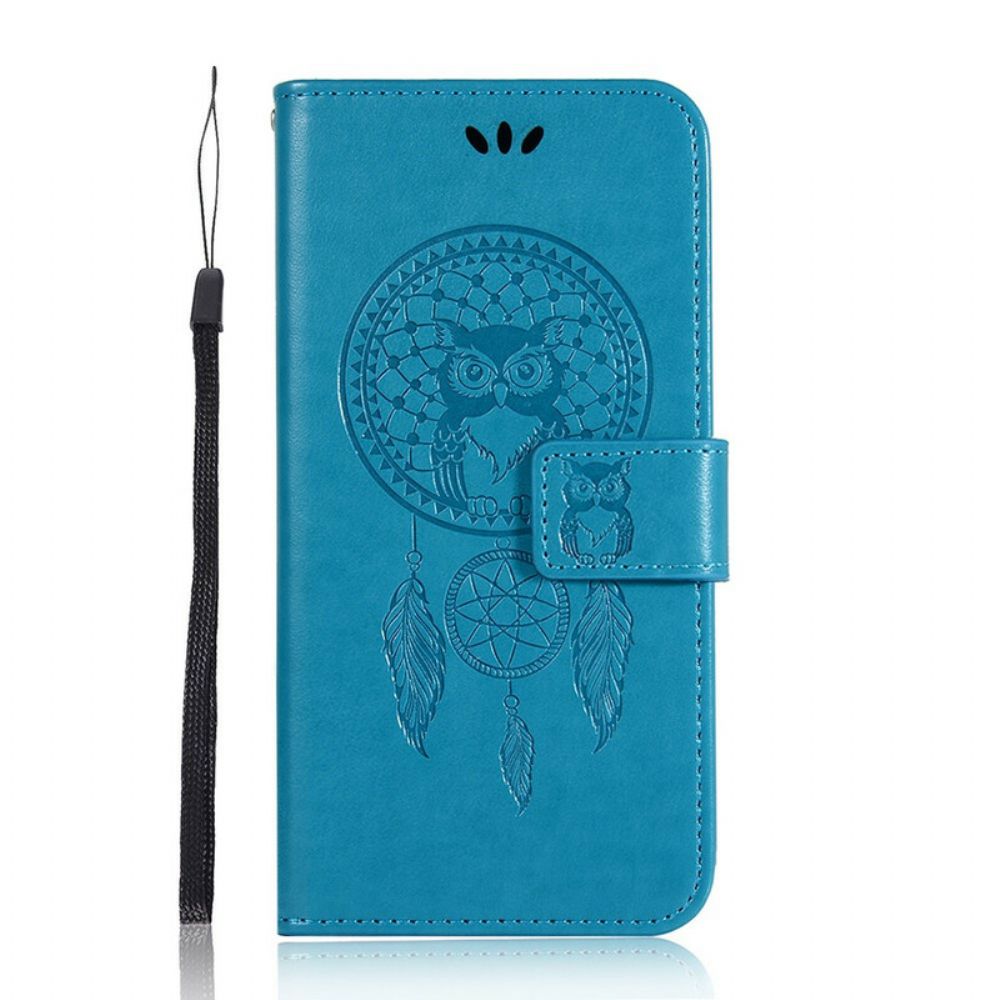 Folio-hoesje voor Samsung Galaxy S20 FE Lederen Effect Dromenvanger Uil