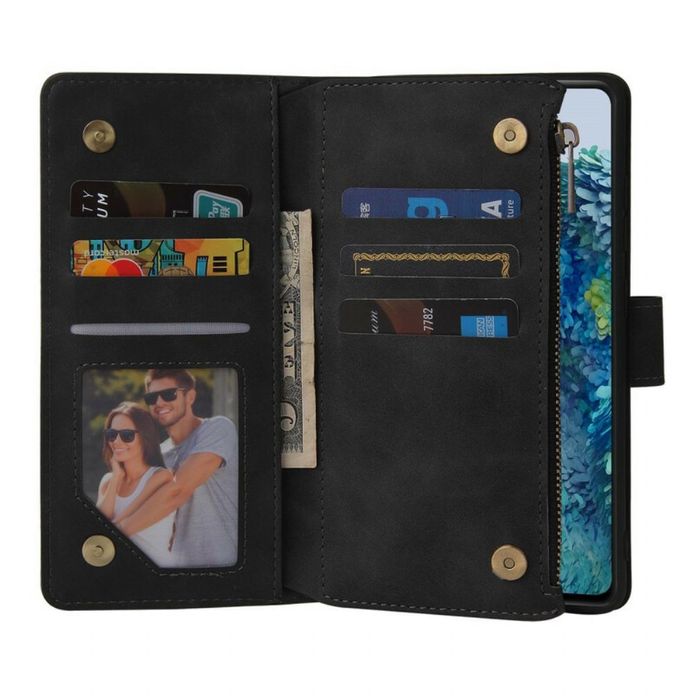 Folio-hoesje voor Samsung Galaxy S20 FE Leerstijl Met Meerdere Kaarten En Koord