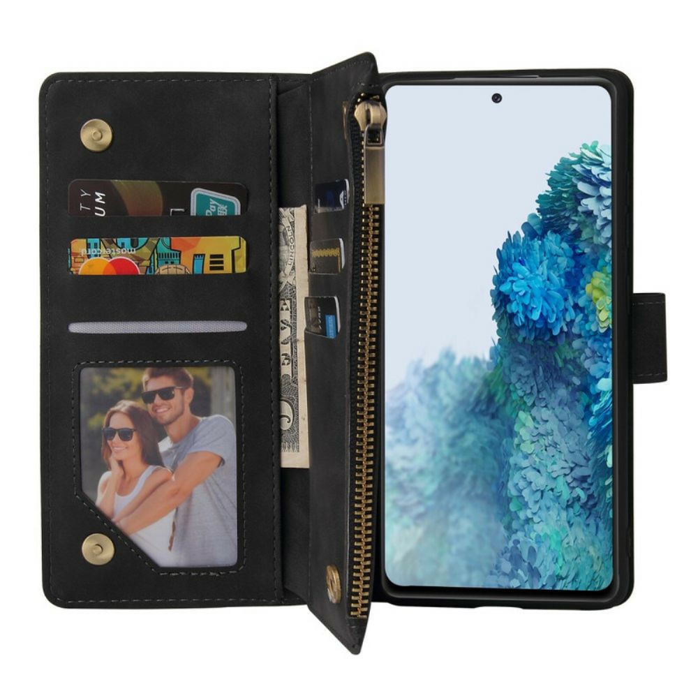Folio-hoesje voor Samsung Galaxy S20 FE Leerstijl Met Meerdere Kaarten En Koord