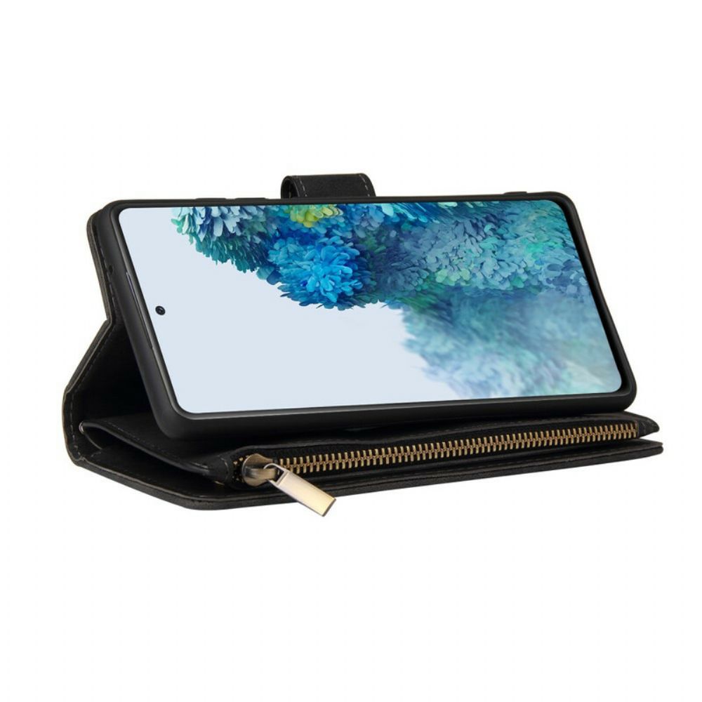 Folio-hoesje voor Samsung Galaxy S20 FE Leerstijl Met Meerdere Kaarten En Koord