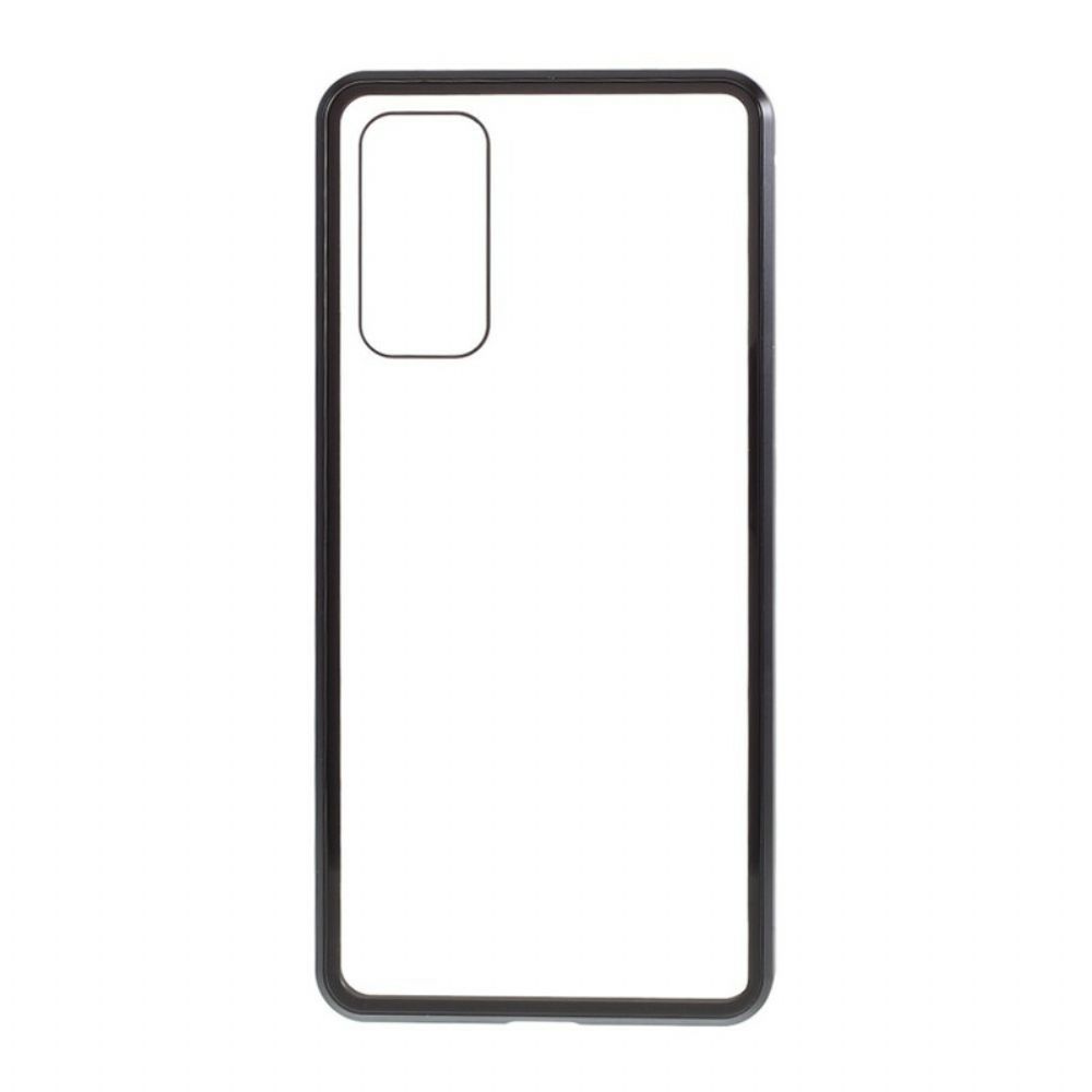 Hoesje voor Samsung Galaxy S20 FE Metalen Velgen En Achterkant Van Gehard Glas