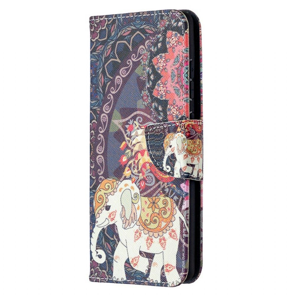 Leren Hoesje voor Samsung Galaxy S20 FE Etnische Olifantenmandala