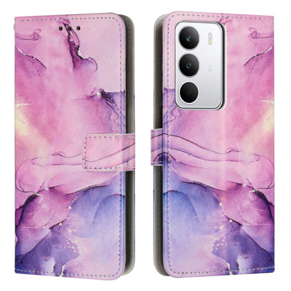 Flip Case Leren Realme C71 Marmer