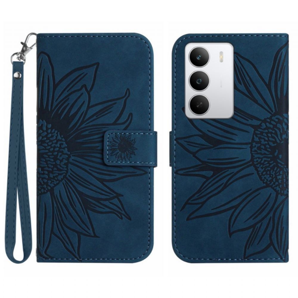 Flip Case Leren Realme C71 Zonnebloemprint