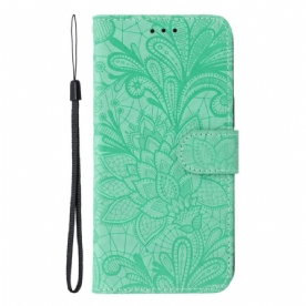 Folio-hoesje Realme C71 Telefoonhoesje Bloemenkantpatroon