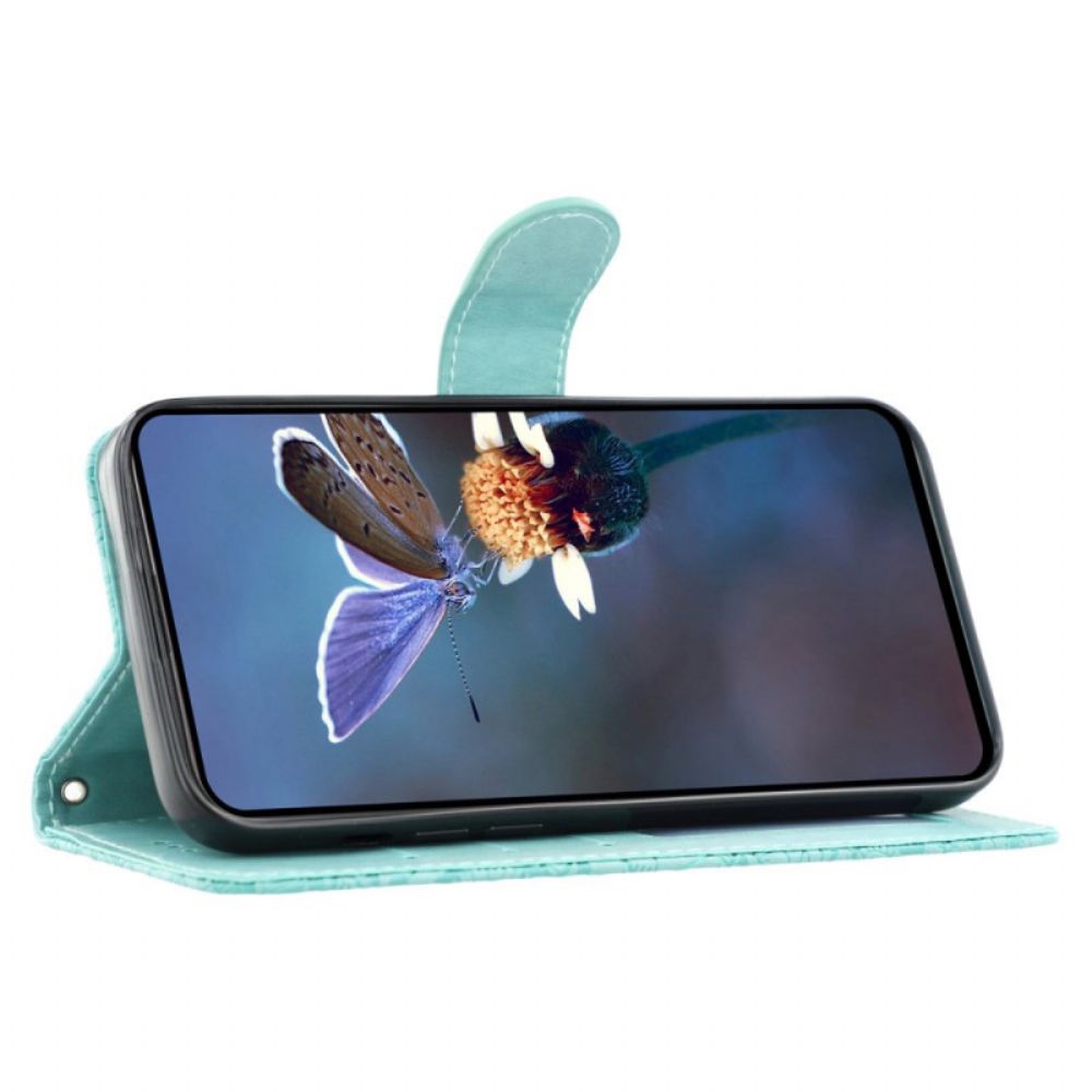 Folio-hoesje Realme C71 Telefoonhoesje Bloemenkantpatroon