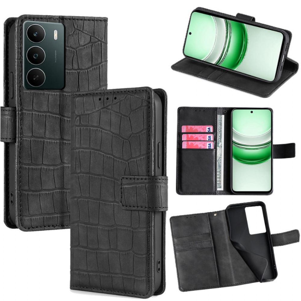Folio-hoesje Realme C71 Telefoonhoesje Krokodillenleerstructuur