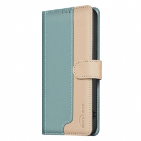 Leren Hoesje Realme C71 Binfen Color Tweekleurig Bescherming Hoesje