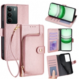 Leren Hoesje Realme C71 Portemonnee Met Rits Bescherming Hoesje