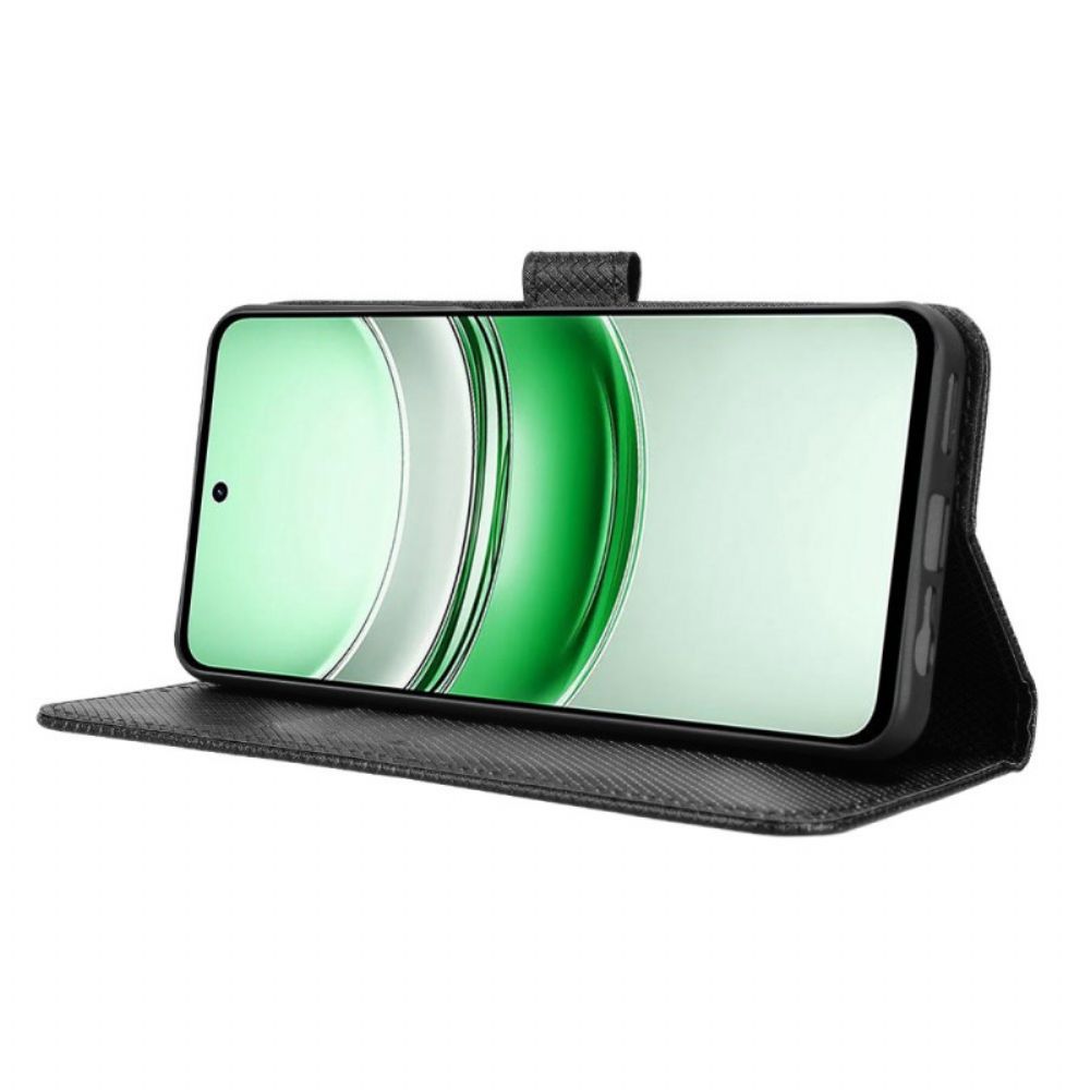 Leren Hoesje Voor Realme C71 Diamantstructuur