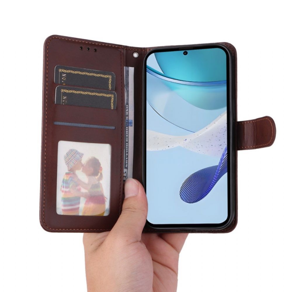 Leren Hoesje Voor Realme C71 Effen Band