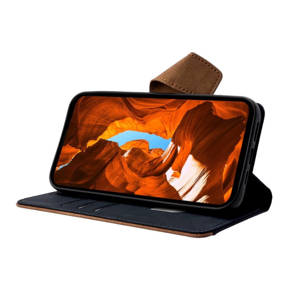 Leren Hoesje Voor Realme C71 Vintage Rfid-portemonnee