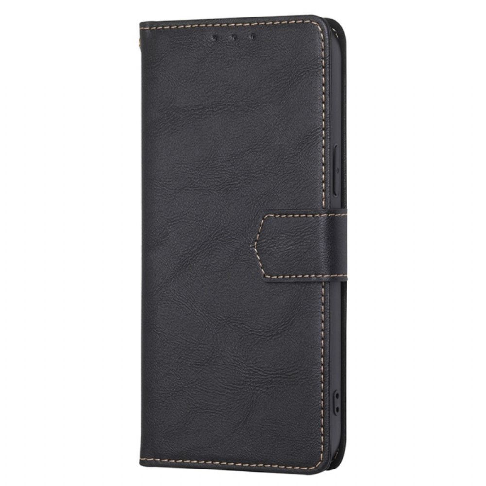 Flip Case voor Oppo Reno 8 Pro Gebruind Kunstleer
