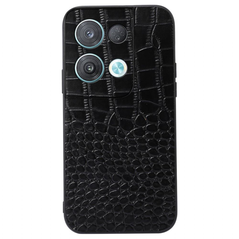 Hoesje voor Oppo Reno 8 Pro Krokodil Textuur Echt Leer