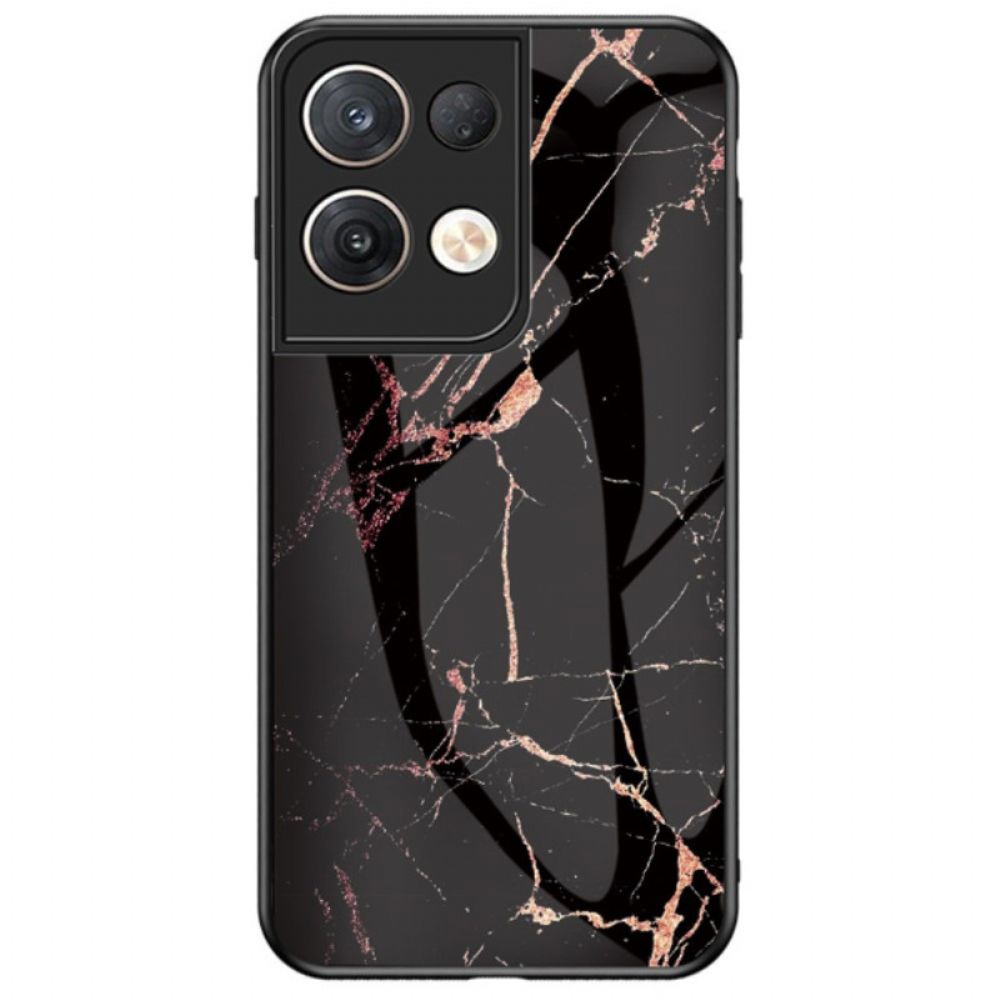 Telefoonhoesje voor Oppo Reno 8 Pro Marmer Gehard Glas