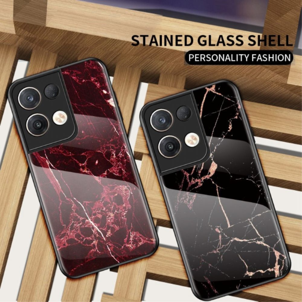 Telefoonhoesje voor Oppo Reno 8 Pro Marmer Gehard Glas