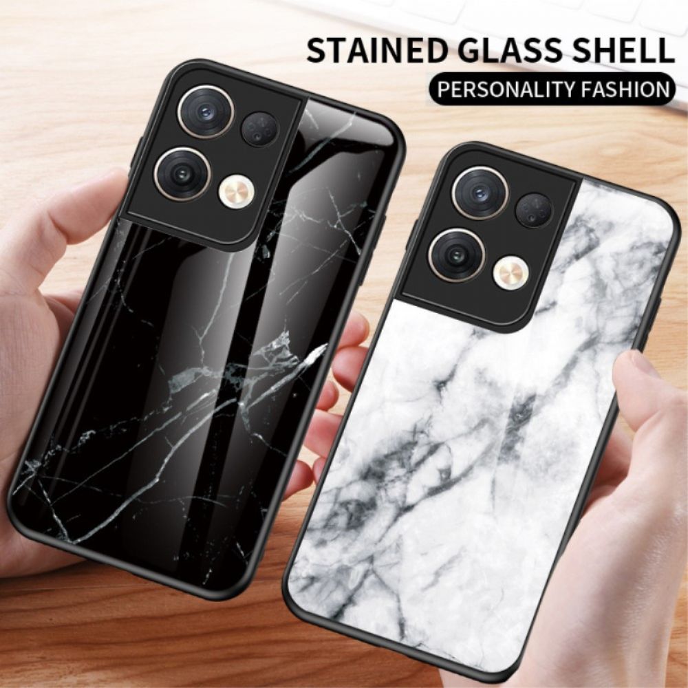 Telefoonhoesje voor Oppo Reno 8 Pro Marmer Gehard Glas