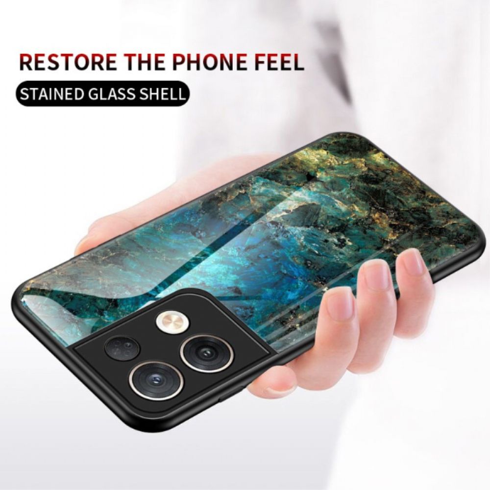 Telefoonhoesje voor Oppo Reno 8 Pro Marmer Gehard Glas