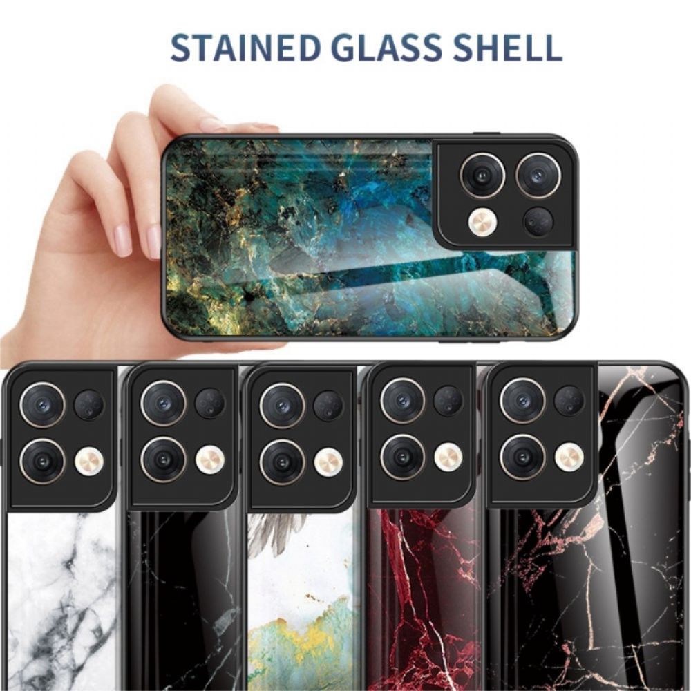 Telefoonhoesje voor Oppo Reno 8 Pro Marmer Gehard Glas