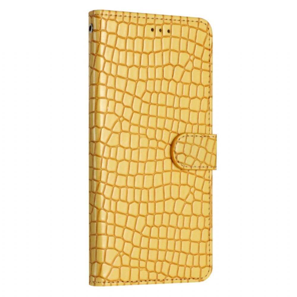 Leren Hoesje Oppo A98 5g Krokodil Met Koord Bescherming Hoesje