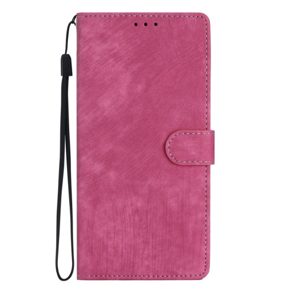 Leren Hoesje Oppo A98 5g Suède-effect Met Riempje Bescherming Hoesje