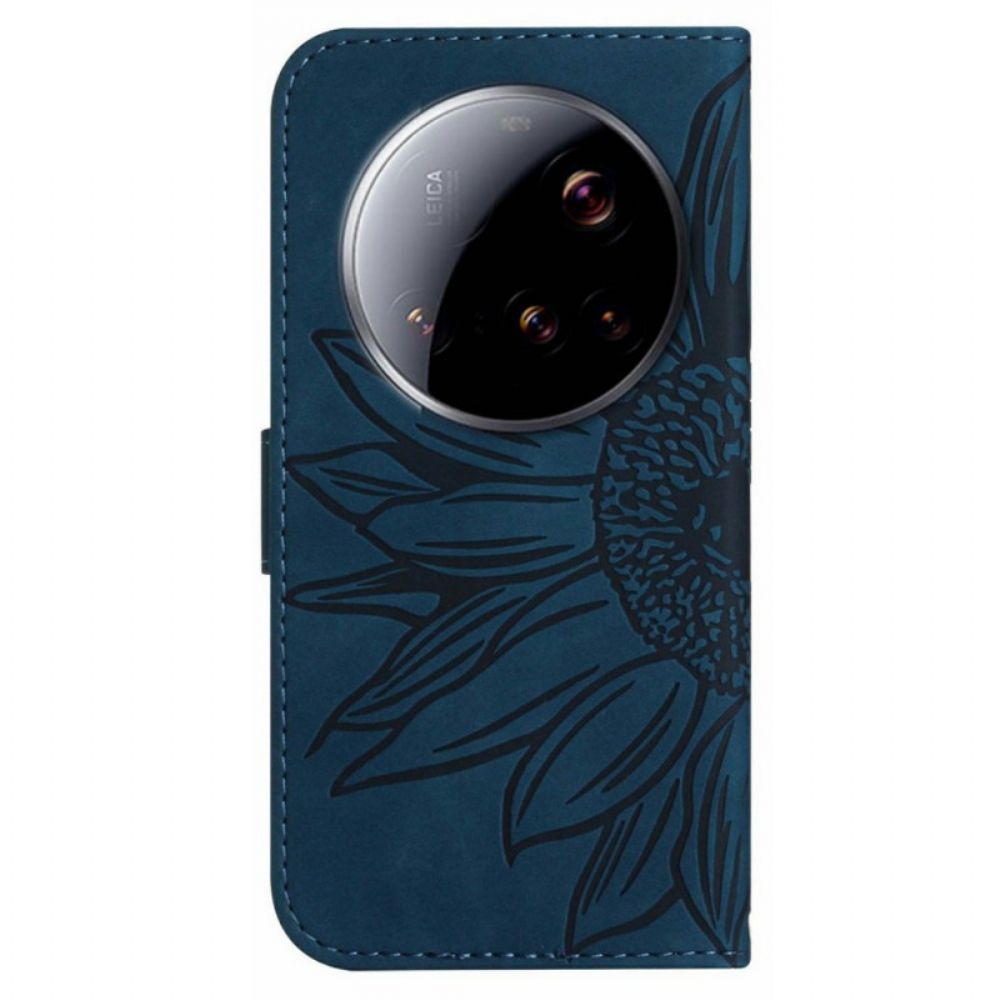 Bescherming Hoesje Xiaomi 15 Ultra Schoudertas Met Zonnebloemprint