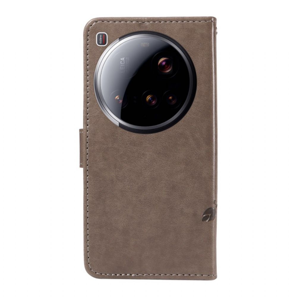 Flip Case Leren Xiaomi 15 Ultra Bloemenpatroon