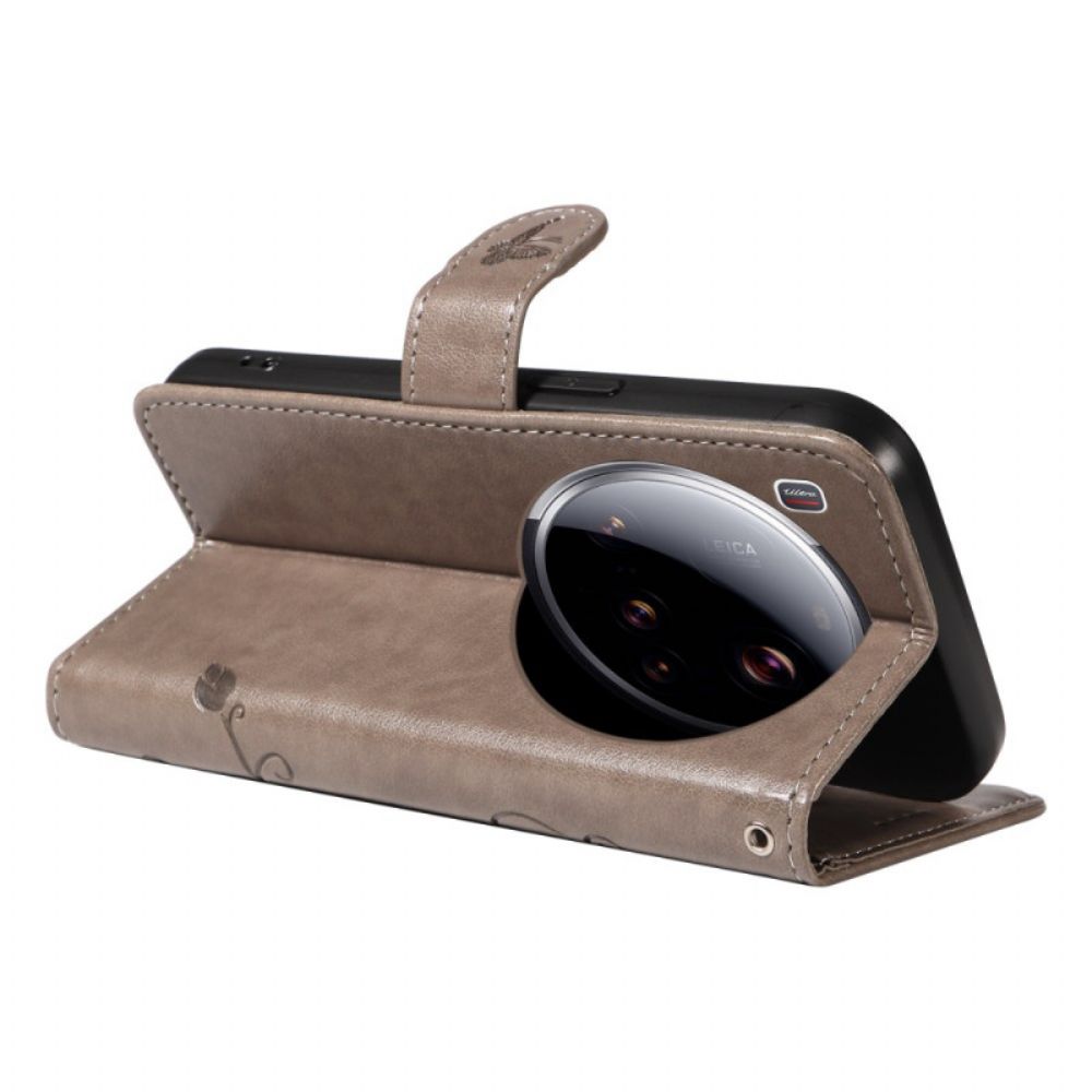 Flip Case Leren Xiaomi 15 Ultra Bloemenpatroon