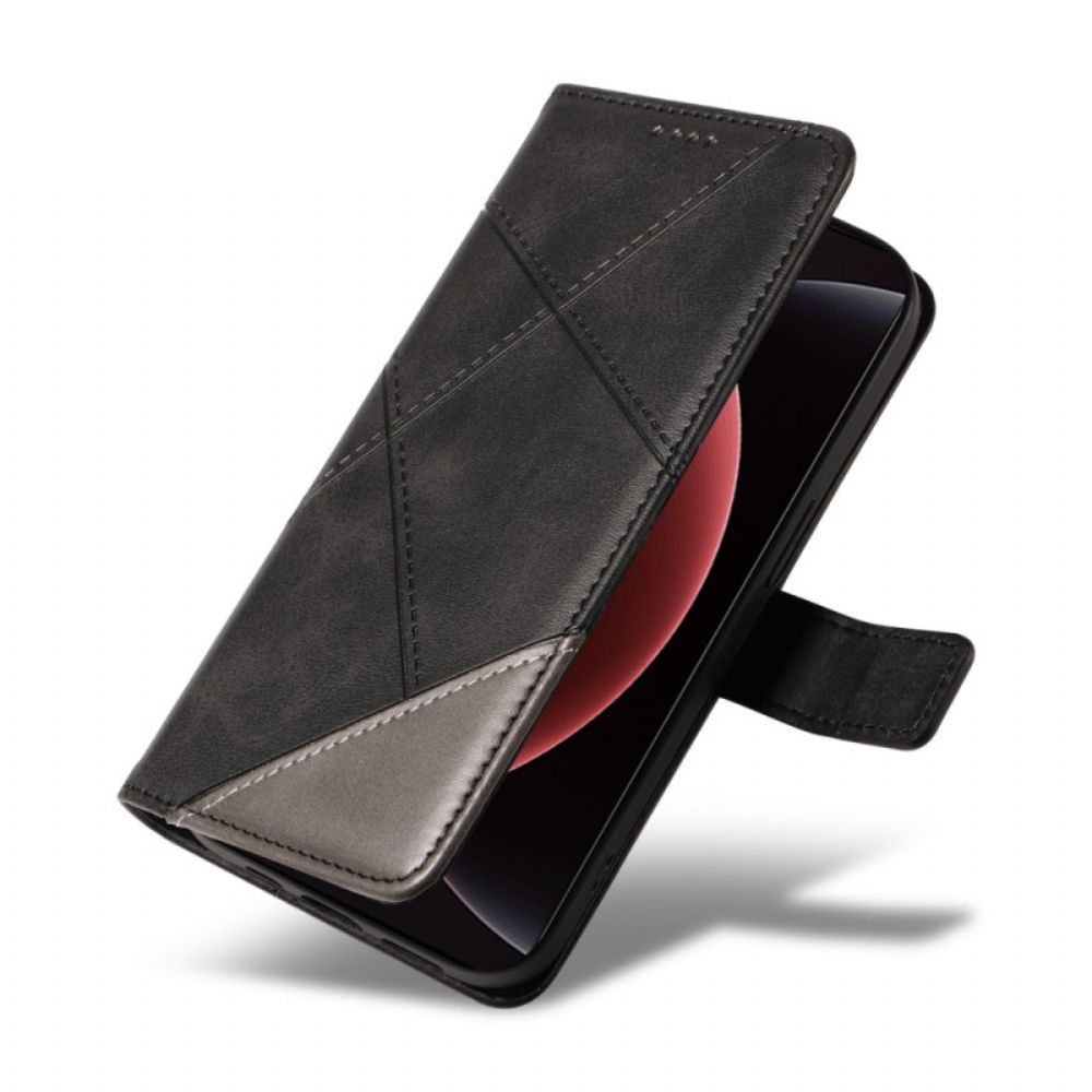 Flip Case Leren Xiaomi 15 Ultra Geometrisch Ontwerp