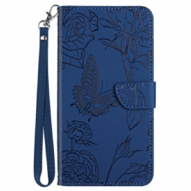 Flip Case Leren Xiaomi 15 Ultra Vlinderprint Bandje