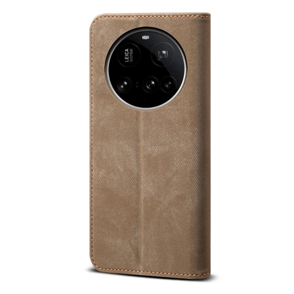 Folio-hoesje Xiaomi 15 Ultra Denimstof Bescherming Hoesje