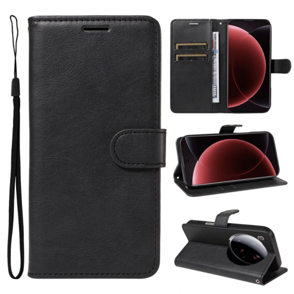 Folio-hoesje Xiaomi 15 Ultra Effen Kunstleer