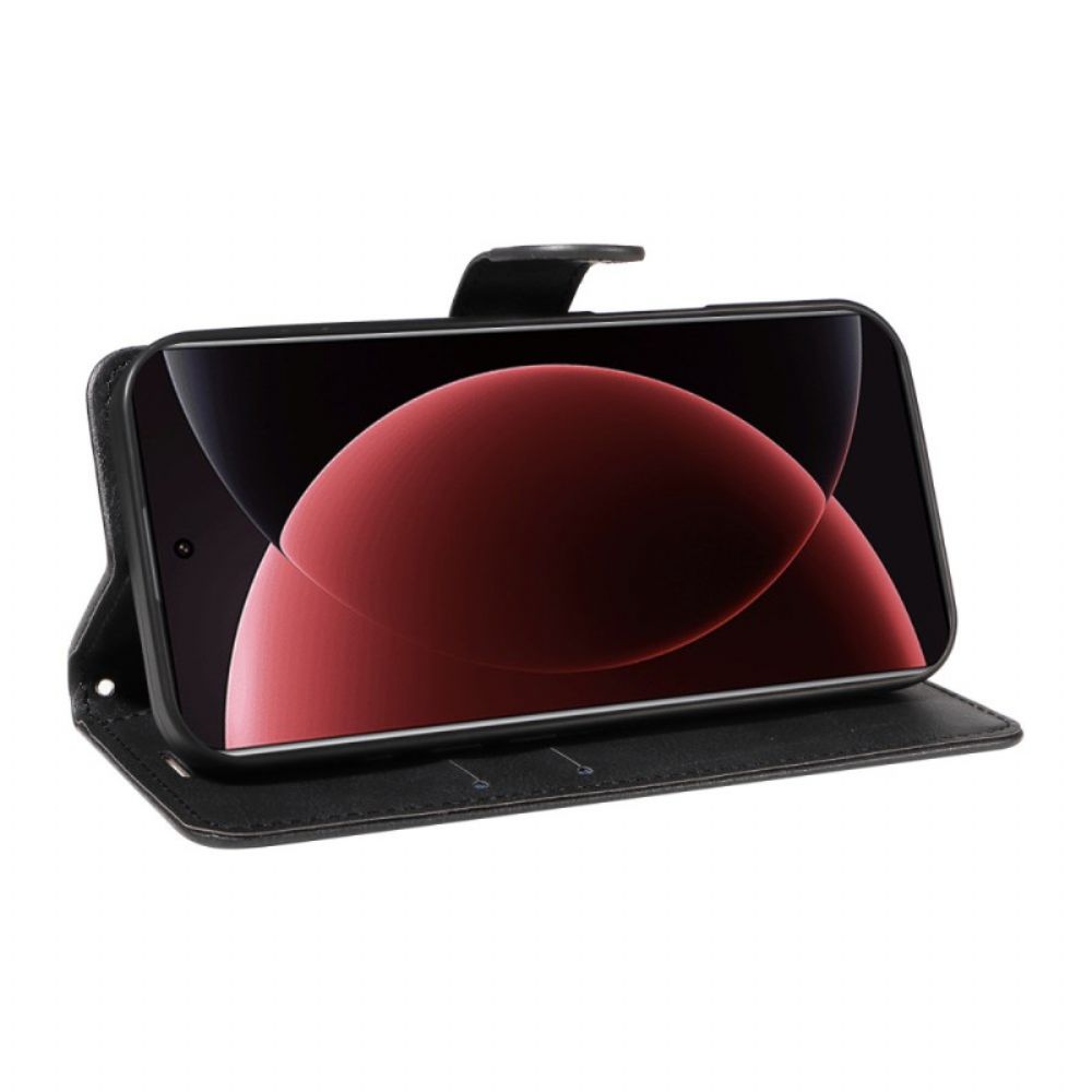 Folio-hoesje Xiaomi 15 Ultra Effen Kunstleer