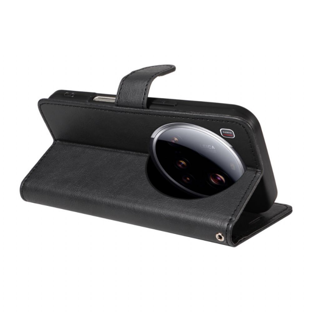 Folio-hoesje Xiaomi 15 Ultra Effen Kunstleer