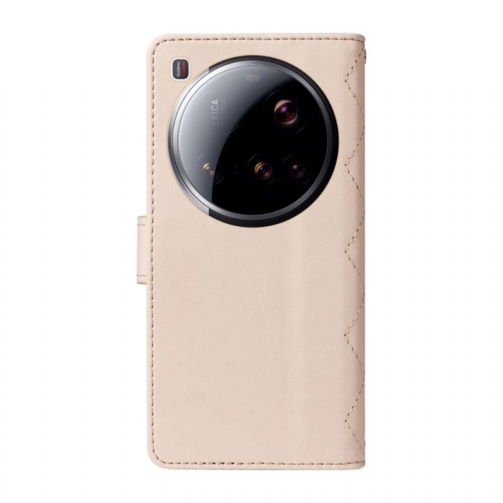 Folio-hoesje Xiaomi 15 Ultra Gevoerd Met Riem En Schouderriem