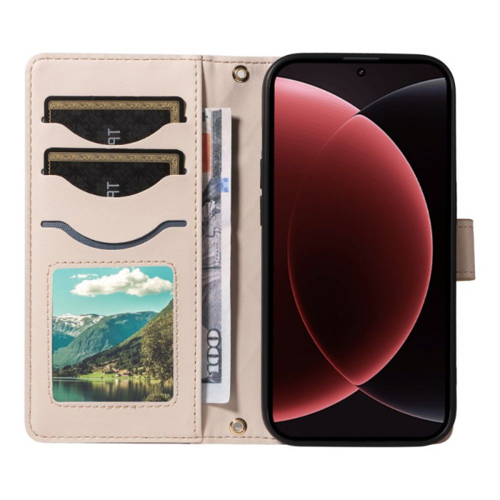 Folio-hoesje Xiaomi 15 Ultra Gevoerd Met Riem En Schouderriem