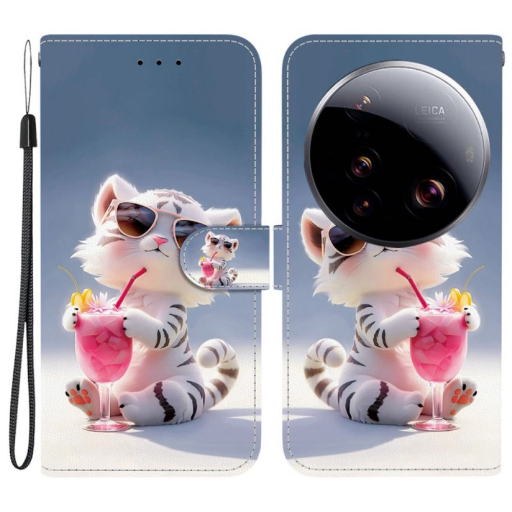 Folio-hoesje Xiaomi 15 Ultra Telefoonhoesje Cartoontijger