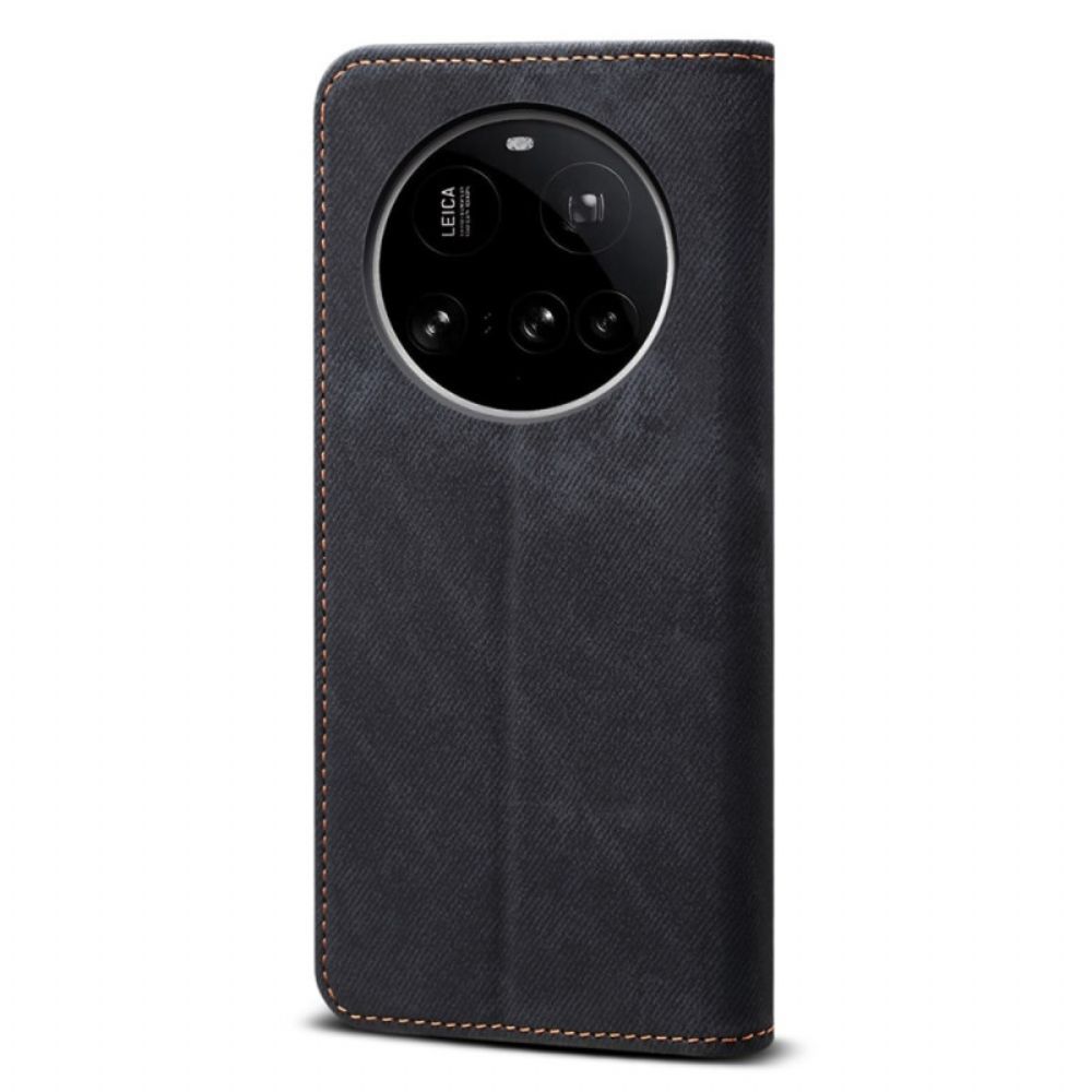 Folio-hoesje Xiaomi 15 Ultra Telefoonhoesje Denimstof