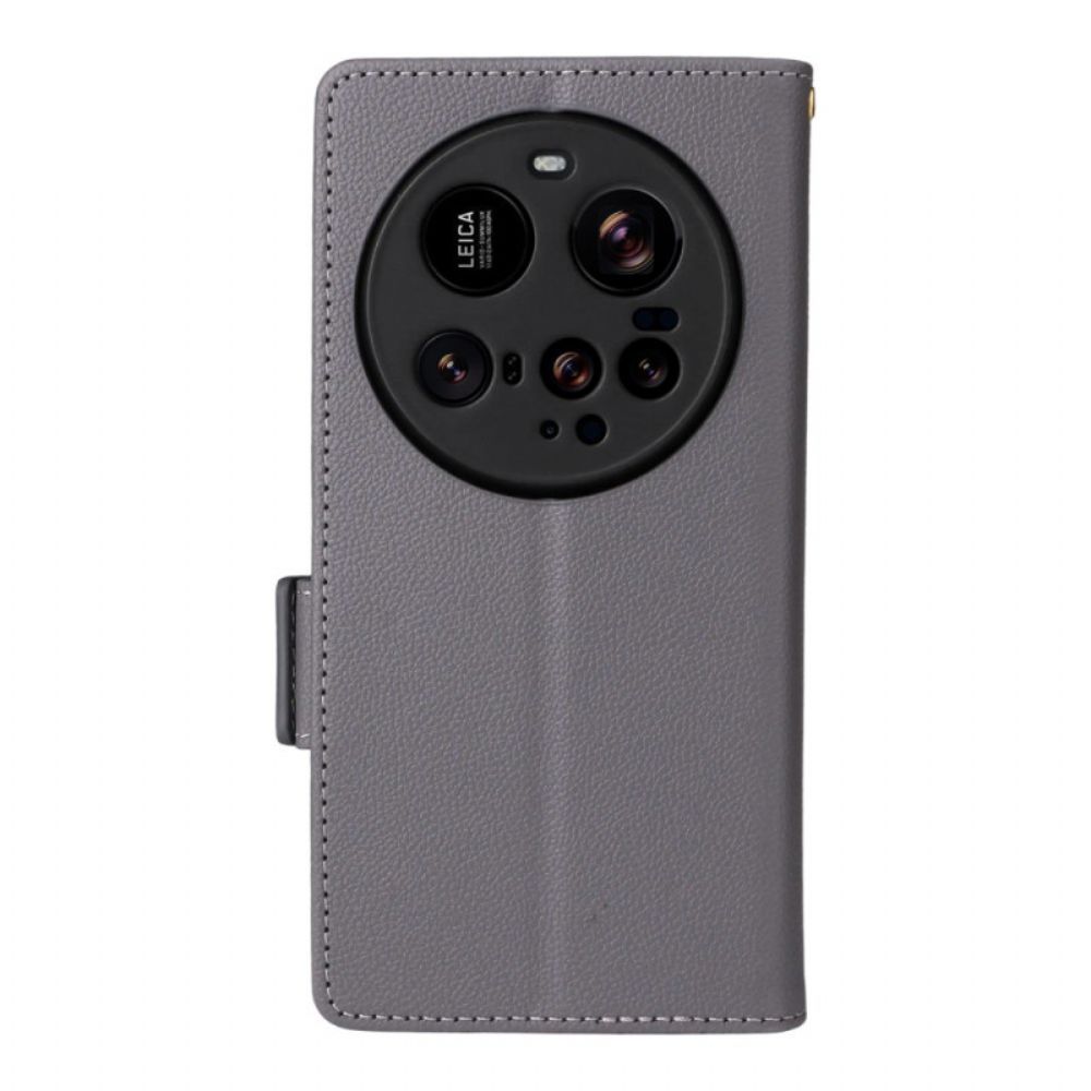 Folio-hoesje Xiaomi 15 Ultra Telefoonhoesje Gestructureerd Bandje