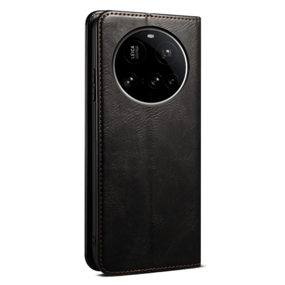 Folio-hoesje Xiaomi 15 Ultra Telefoonhoesje Gewaxt Kunstleer