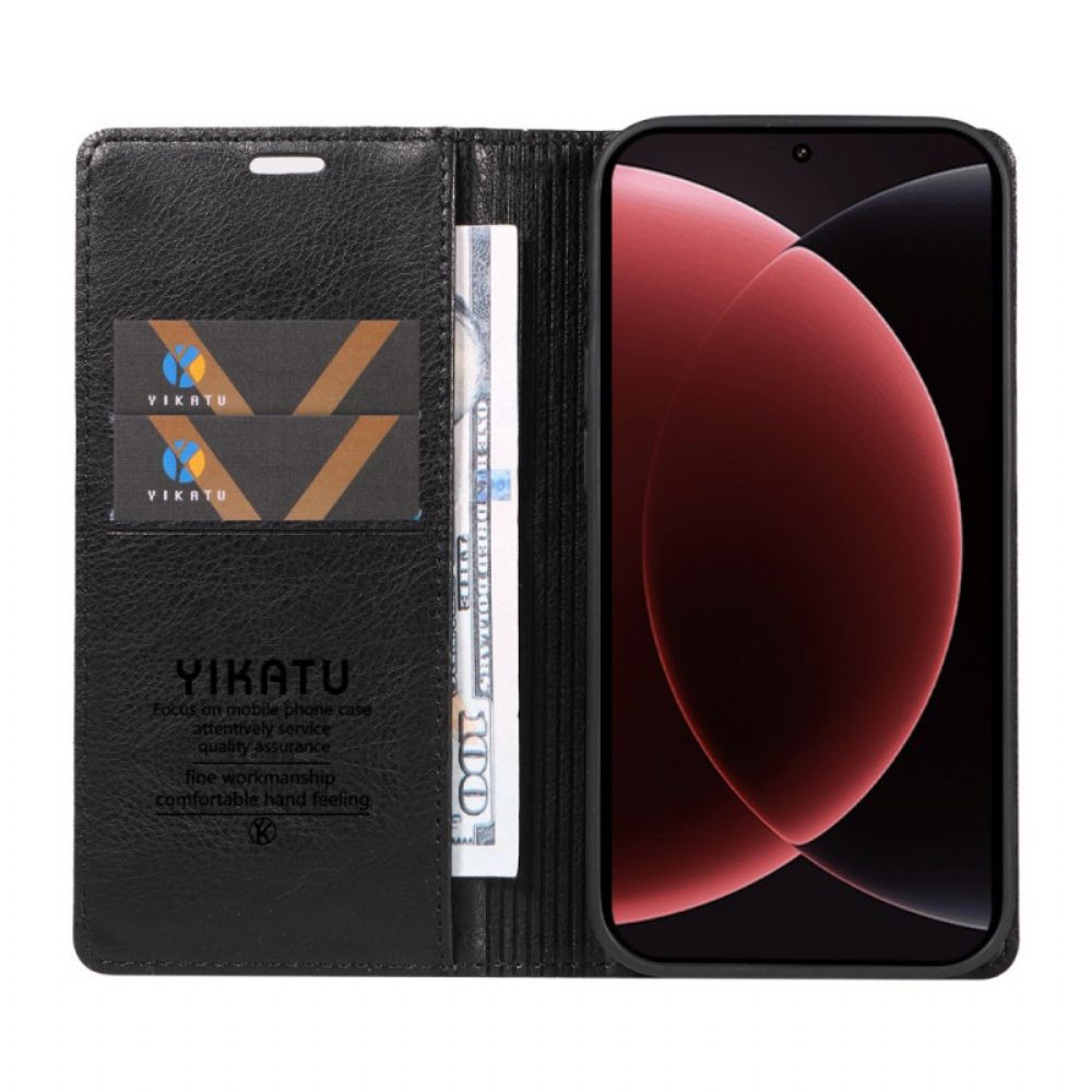 Folio-hoesje Xiaomi 15 Ultra Yikatu Lychee Imitatieleer Leer