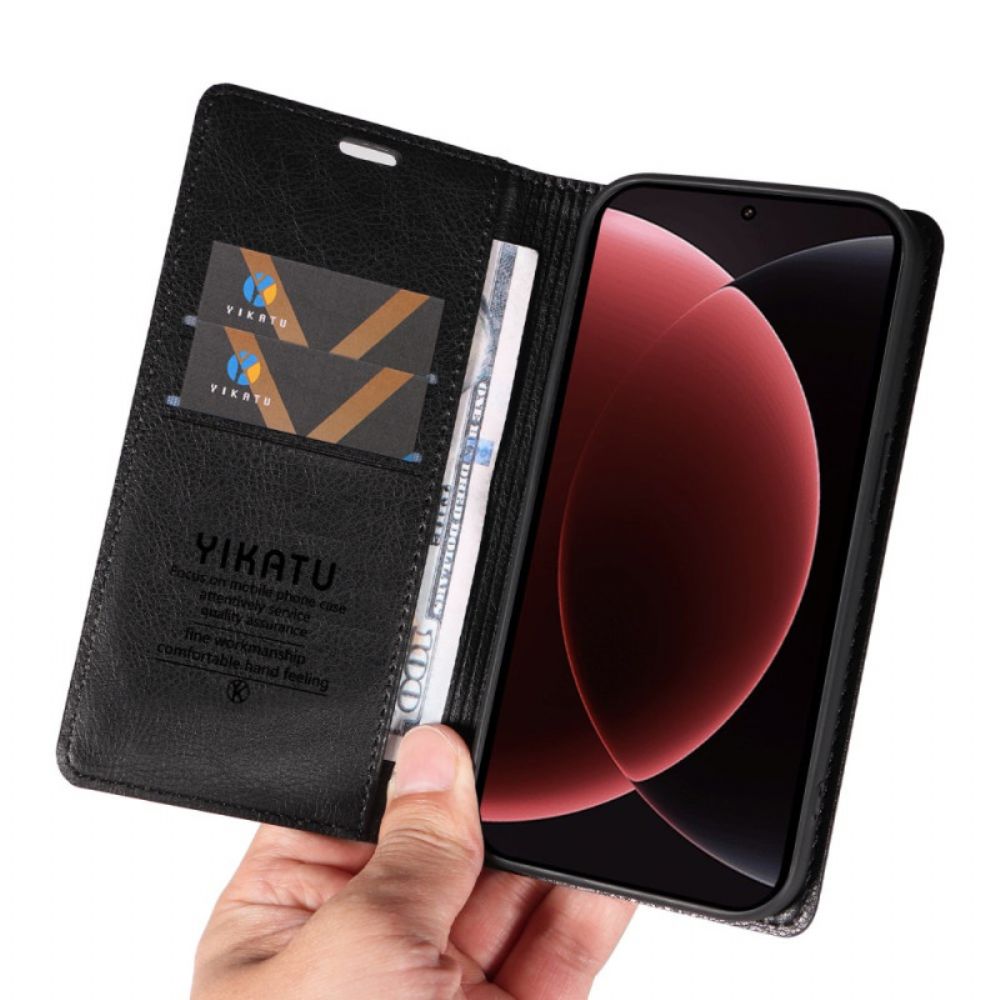 Folio-hoesje Xiaomi 15 Ultra Yikatu Lychee Imitatieleer Leer
