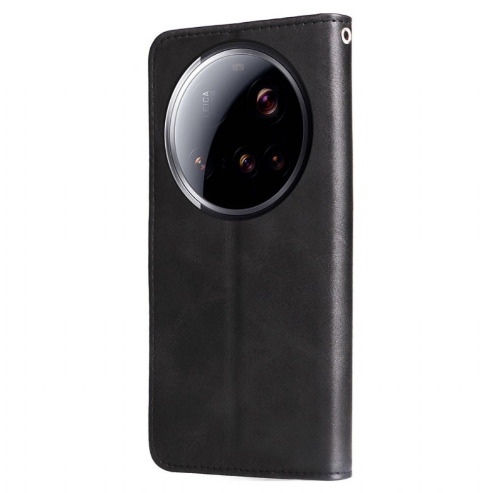 Leren Hoesje Voor Xiaomi 15 Ultra Portemonnee Met Rits