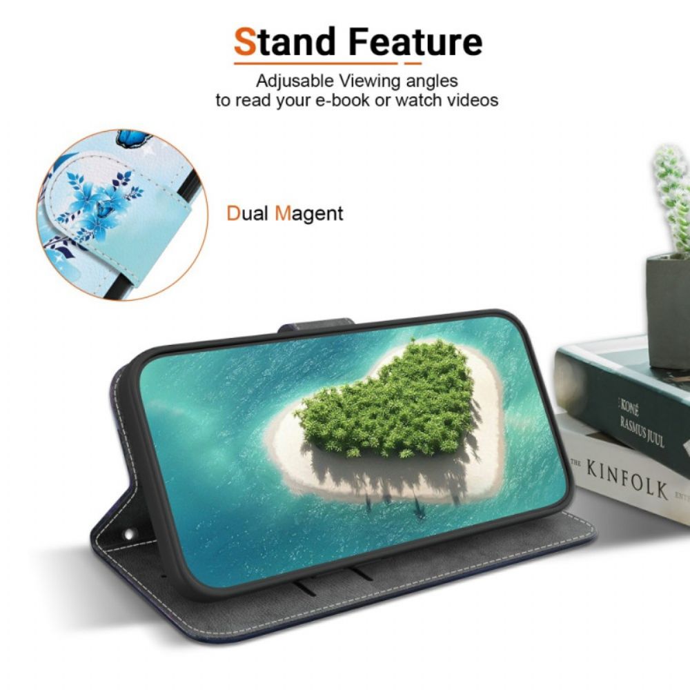 Leren Hoesje Xiaomi 15 Ultra Bloemenvlinders Bescherming Hoesje