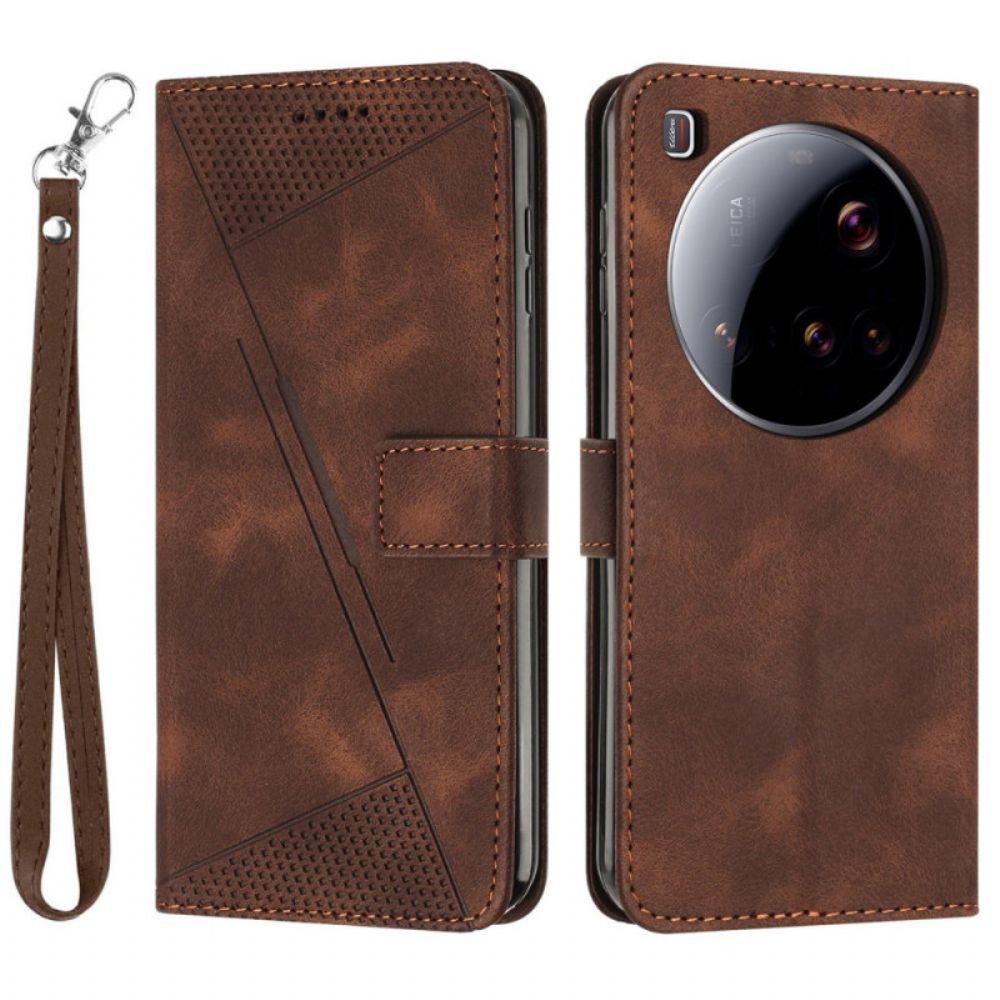 Leren Hoesje Xiaomi 15 Ultra Geometrische Lijnenband