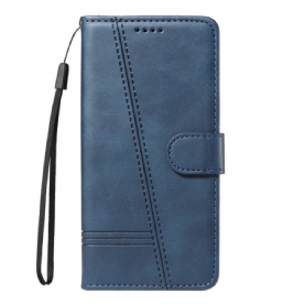 Leren Hoesje Xiaomi 15 Ultra Lijnen Bescherming Hoesje