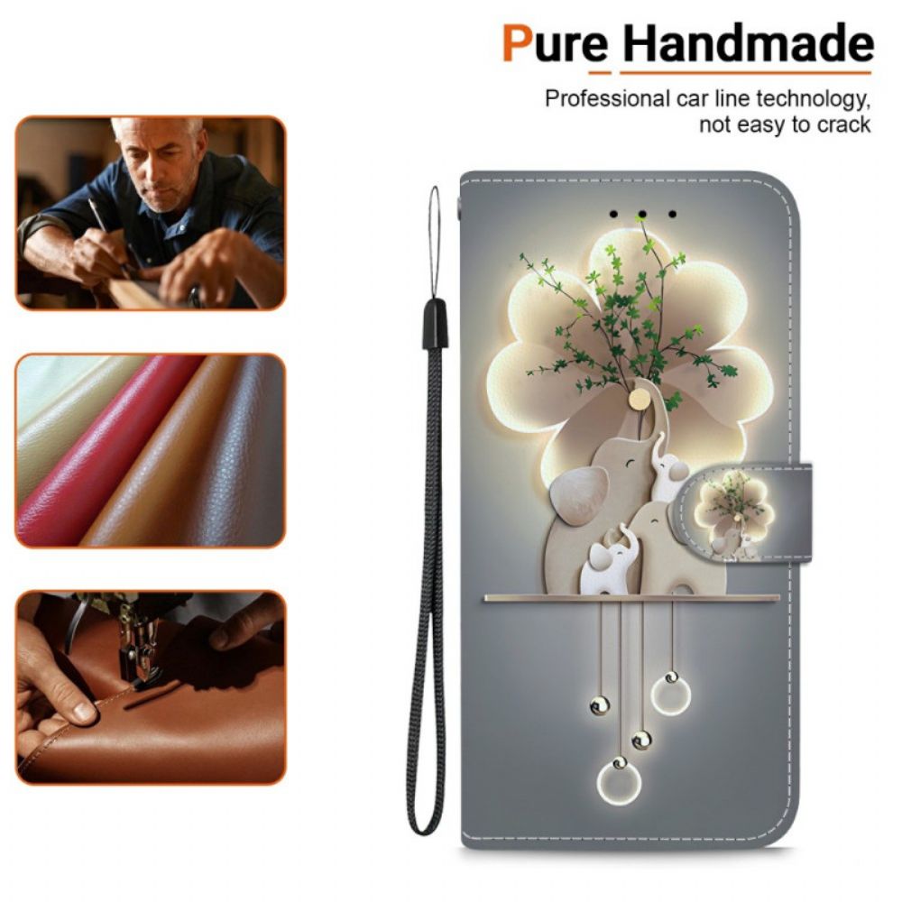 Leren Hoesje Xiaomi 15 Ultra Olifant Met Patroon Bescherming Hoesje