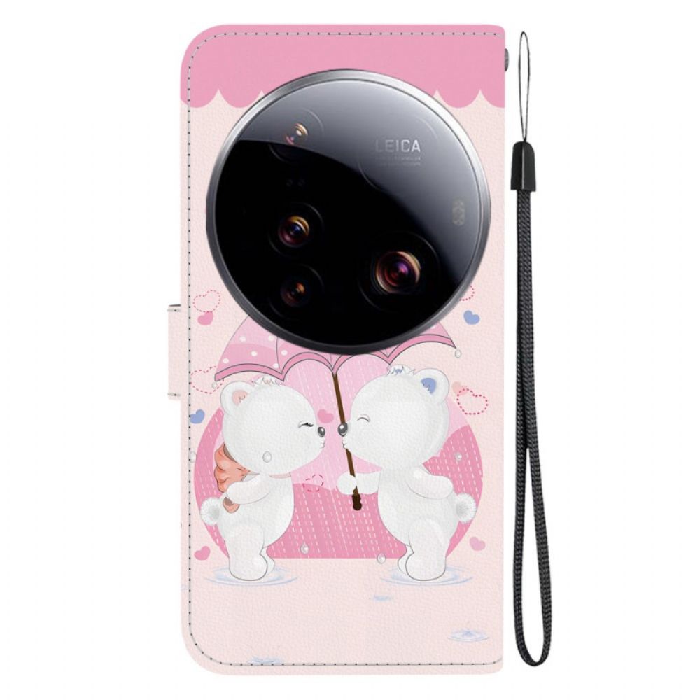 Leren Hoesje Xiaomi 15 Ultra Paar Beren Bescherming Hoesje