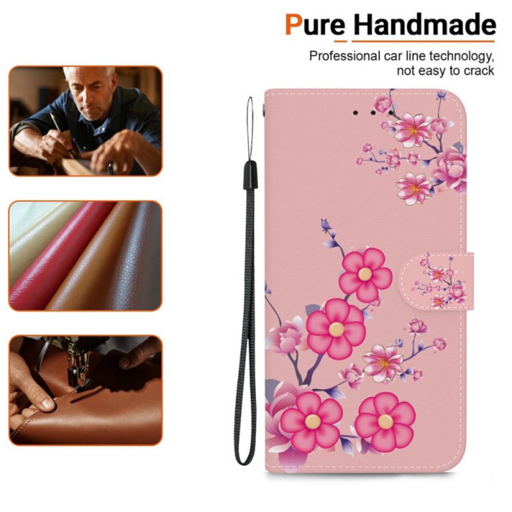 Leren Hoesje Xiaomi 15 Ultra Sakura-patroon Bescherming Hoesje