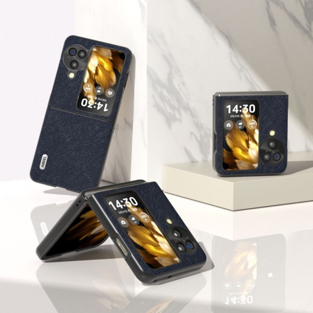 Bescherming Hoesje Oppo Find N3 Flip Abeel Kruistextuur